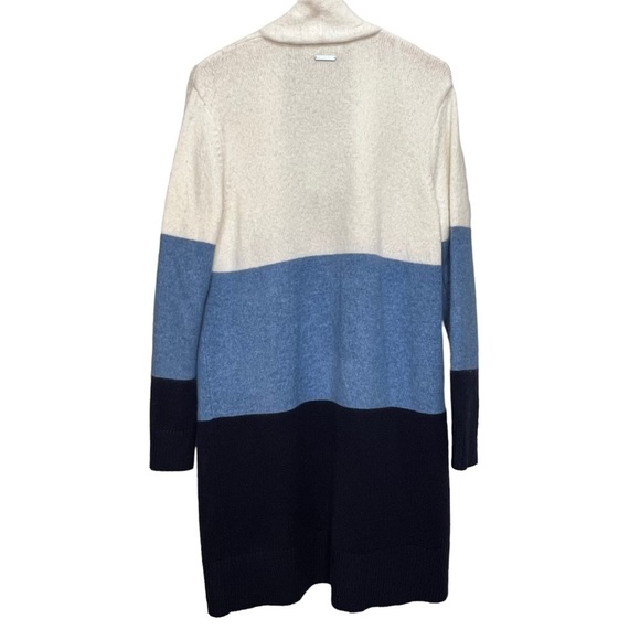 Michael Michael Kors Blue & White Duster Open Front Cardigan Sweater Size Large - Picture 6 of 9